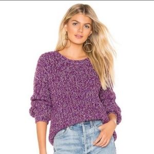 Tularosa Leo Crew Neck Knit Sweater Purple XXS